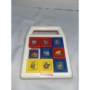 VTG Playskool Slide Square Zoo Animals Toy 1990, preschool